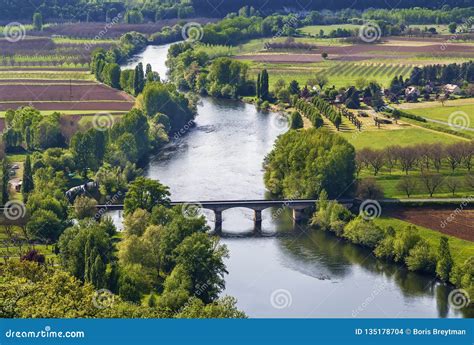 Valley Of Dordogne River France Stock Photo Image Of Domme Rural