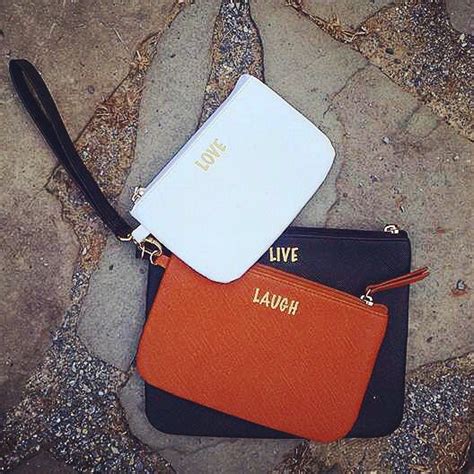 Live Laugh And Love Every Day Letica Mini Pouch Vegan Sagging Leather Clutch Fashion