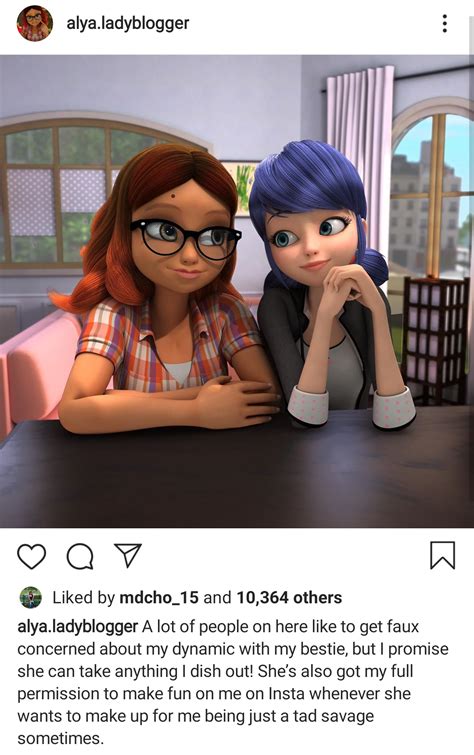 Marinette And Alya On Alya S Instagram Miraculousladybug