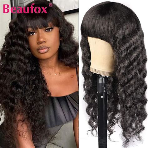 Beaufox Loose Deep Wave Wig Malaysian Human Hair Wigs For Women