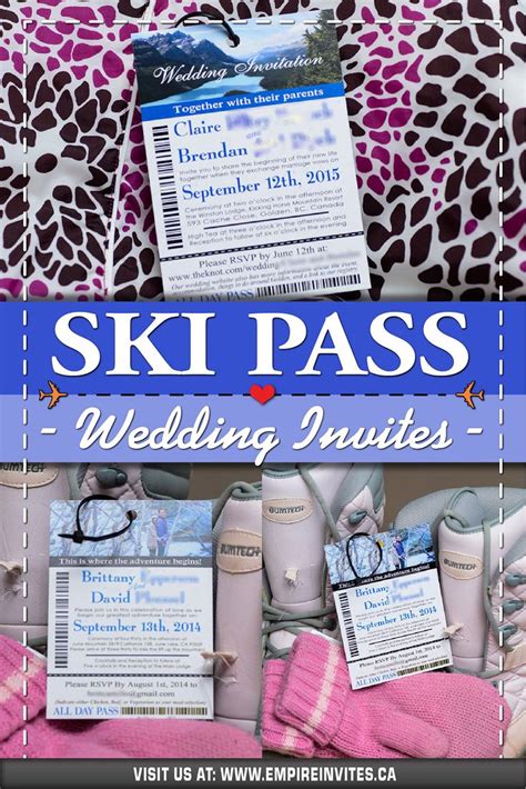 Cheap Online Ski Pass Themed Wedding Invitations From Canada Empire
