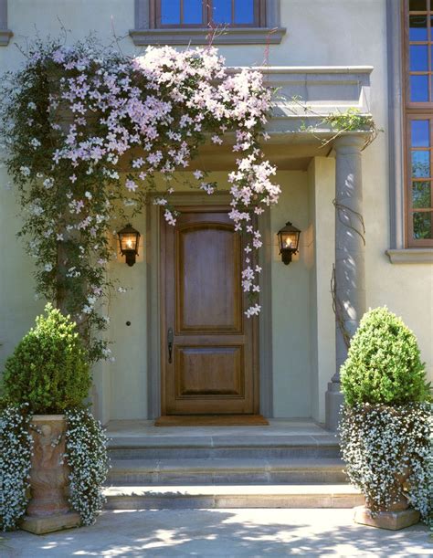 Strolling Way Front Yard Flowering Vines Front Door Design Front