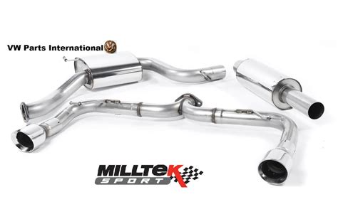 Vw Golf Mk7 Gti Milltek 3″ Sport Cat Back Exhaust 2x Polished Gt100 Tips Non Resonated Vw