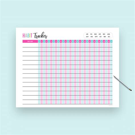 Monthly Habit Tracker Printable