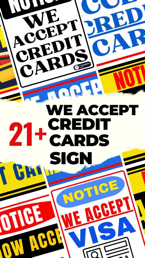 20 We Accept Credit Cards Signs Free Printable Pdfs