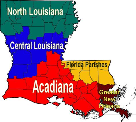 Louisiana Regions Map