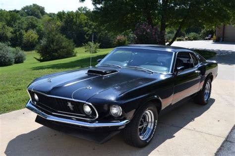 1969 Mustang Mach 1 428 Scj R Code Shaker Rare Real Black On Black