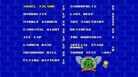 Sonic Mania Level Select Loxayoung