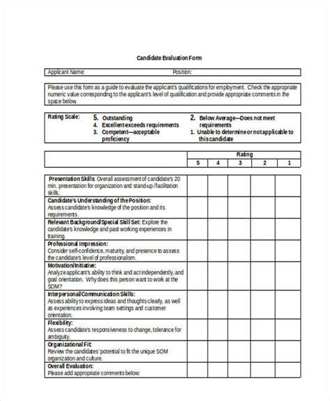 Free 24 Sample Interview Assessment Forms In Pdf Ms Word