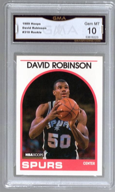 1989 Nba Hoops David Robinson Rookie Card 310 Gem Mint 10 Etsy