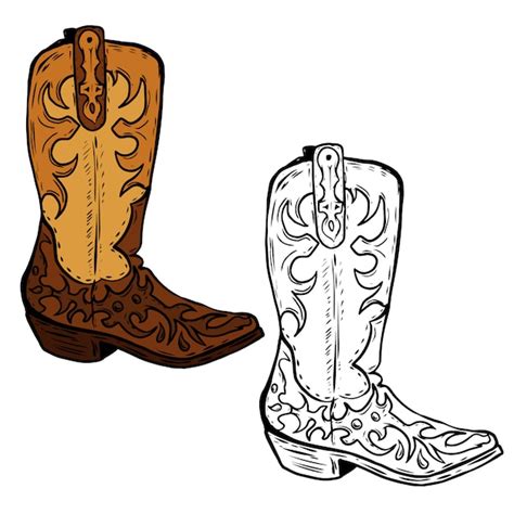 Premium Vector Hand Drawn Cowboy Boots Illustration Element For