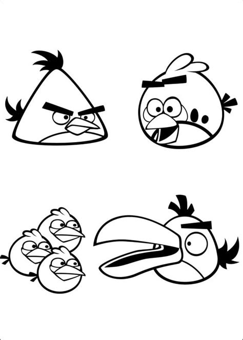 Kolorowanka Cztery Postacie Z Angry Birds Pobierz Wydrukuj Lub
