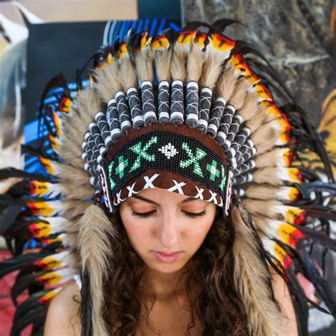 Real Feather Red Yellow And Black Chief Indian Headdress 135cm Native American Costume Hand
