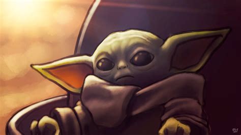 Artwork I Dont Even Watch Star Wars But I Had To Draw Baby Yoda