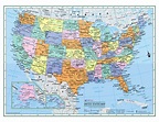 UNITED STATES Wall Map USA Poster 22x17 or