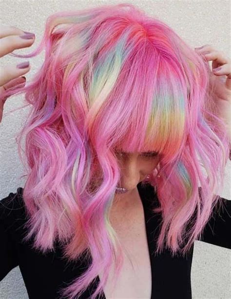 Charming Rainbow Haircuts With Bangs In 2018 Hair Styles Rainbow