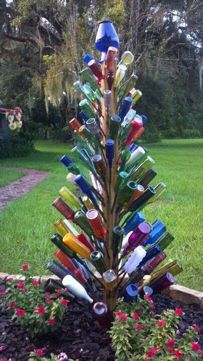My Bottle Tree I Love This Bottle Tree Trying To Gather Ideas For One Bottle Garden Spring
