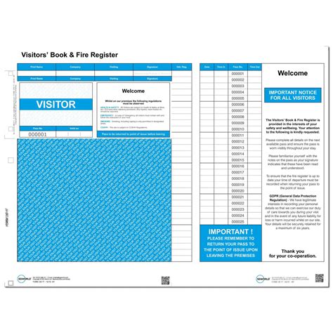 Visitor Pass Standard Packs Of 250 — Sg World