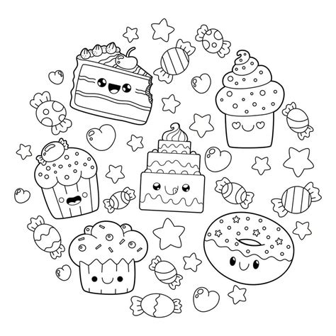 Check spelling or type a new query. desenhos para colorir kawaii bolo e cupcake - Criando com ...