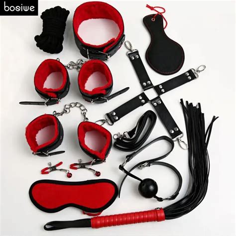 Leather Adult Games 10 Pcsset Sex Products Bdsm Slave Restraint Item