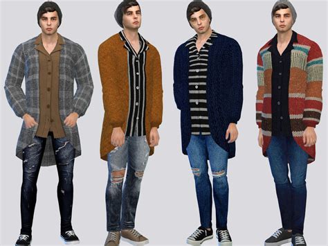 The Sims Resource Long Male Cardigan