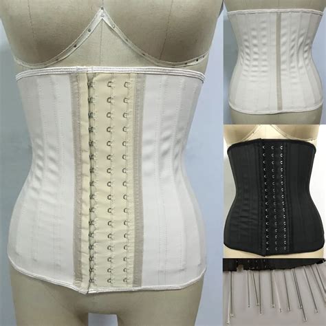 women s 25 steel boned latex waist trainer corset underbust corsets and bustiers body shaper