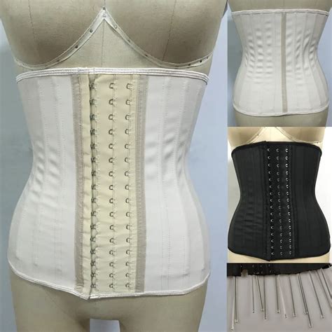 Womens 25 Steel Boned Latex Waist Trainer Corset Underbust Corsets And Bustiers Body Shaper