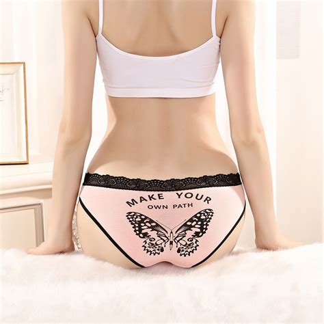 Lot Of Butterfly Print Brief Cotton Lady Panties Women Bikini Underwear Lady Sexy Lingerie