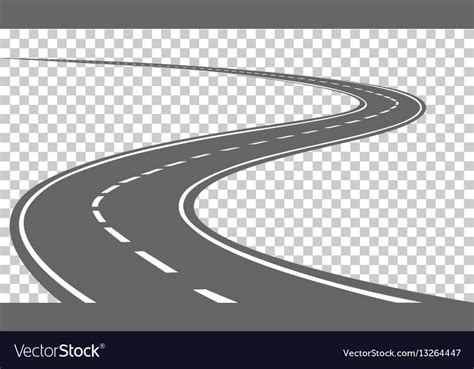Curved Road With White Markings Royalty Free Vector Image