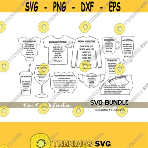 Bundle Svg Care Card Bundle Care Card Instruction Svg Washing Care