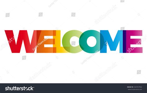 The Word Welcome Vector Banner With The Text Colored Rainbow