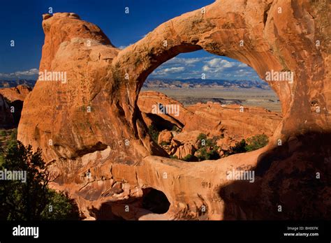 Double O Arch Devils Garden Arches National Park Moab Utah Stock