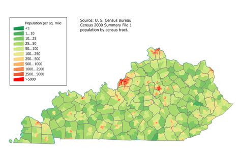 Map Of Kentucky Map Population Density Online