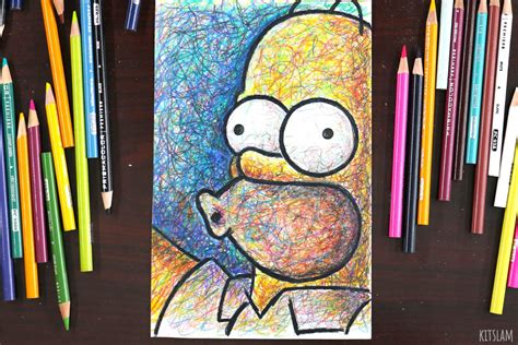 Homer Simpson Drawing Original Homer Pencil Color Drawing Simpsons