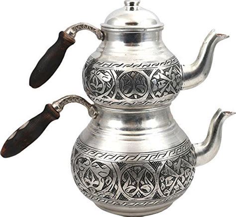 Handcrafted Copper Turkish Tea Pot Set Tea Maker Samovar Ottoman