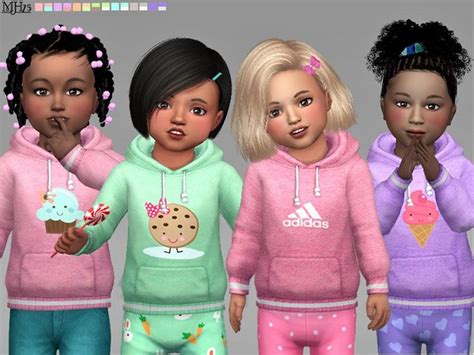 S4 Toddler Hoodies 2 F The Sims 4 Catalog Sims 4 Toddler Clothes