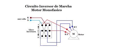 Circuito Inversor De Giro Con Llave Inversora Motor Monofasico