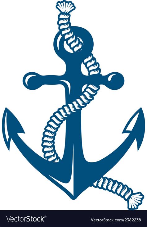 Anchor With Rope Royalty Free Vector Image Vectorstock