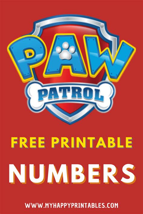 Paw Patrol Numbers Printable