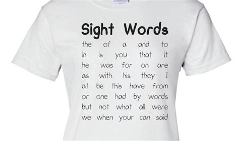 Sight Words T Shirtreading Reading T Shirt School T Shirt