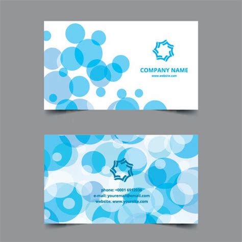 Blue Bubbles Business Card Template Public Domain Vectors
