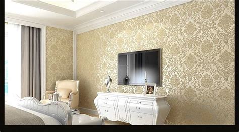 European Style Luxury Beige Wallcovering Non Woven Wallpaper For