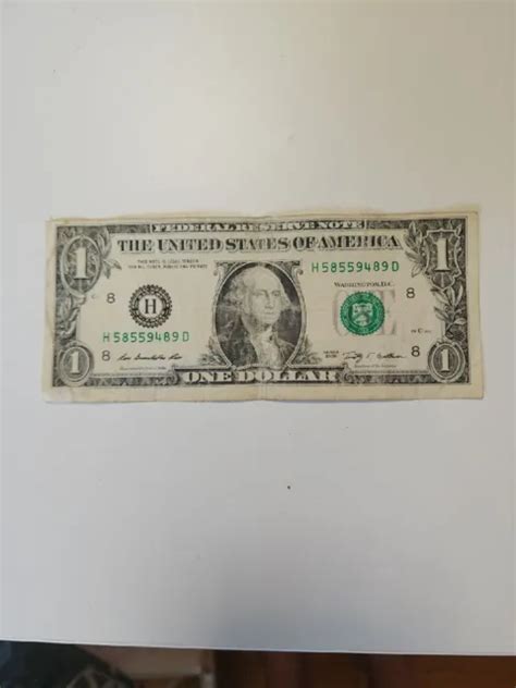1 One Dollar Bill Error Misaligned Misprint Offset Collector Note