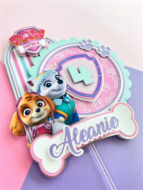 Skye And Everest Paw Patrol Cake Topper Personalized Paw Etsy