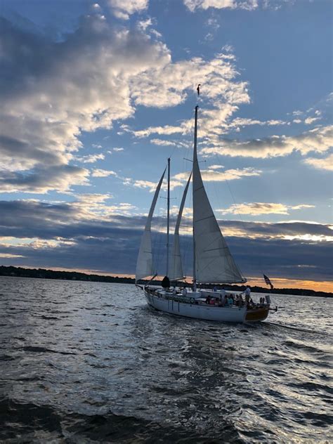 Woodwind At Sunset Schooner Woodwind