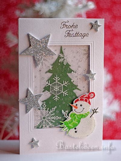Du willst weihnachtskarten schnell und unkompliziert gestalten? Weihnachtskarten basteln - "Schneemann mit Stern"