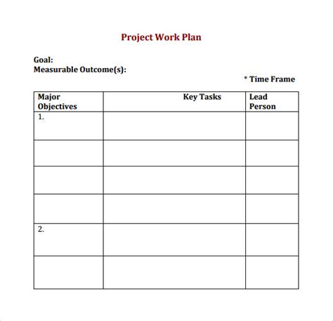 Action Plan Project Work Plan Template Excel Images Amashusho