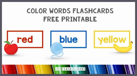 Printable Color Words Flash Cards