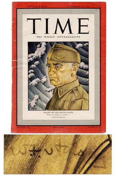 Lot Detail Admiral William Halsey Time Magazine Cover Signed