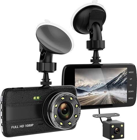 Dash Cam 1080p Full Hd 4 Inch Screen Dual Cameras Uk